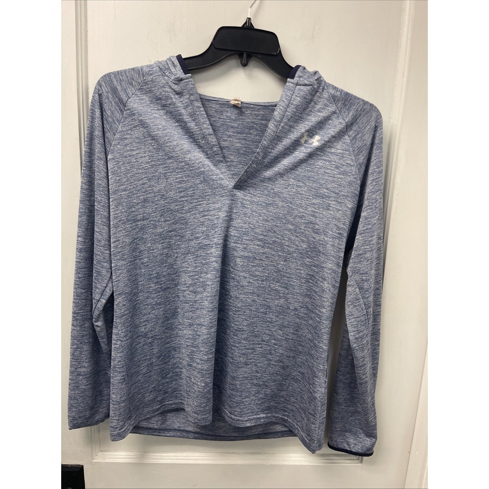 Under Armour Womens Lightweight Hoodie Heatgear Size Large Blue/Gray